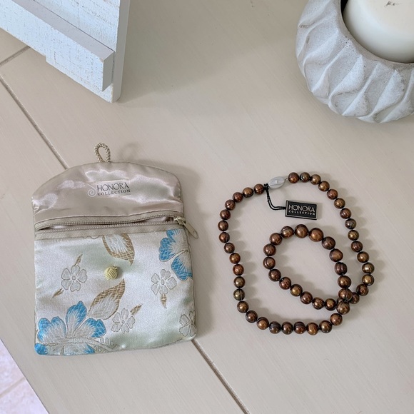 Honora Chocolate Ringed Pearl Necklace - Picture 3 of 3